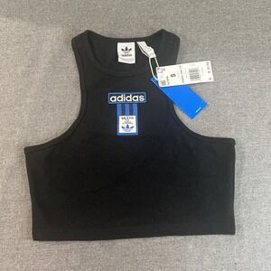 Adidas Originals Women's ADIBREAK CROPPED TANK TOP  Size Small Black NWT